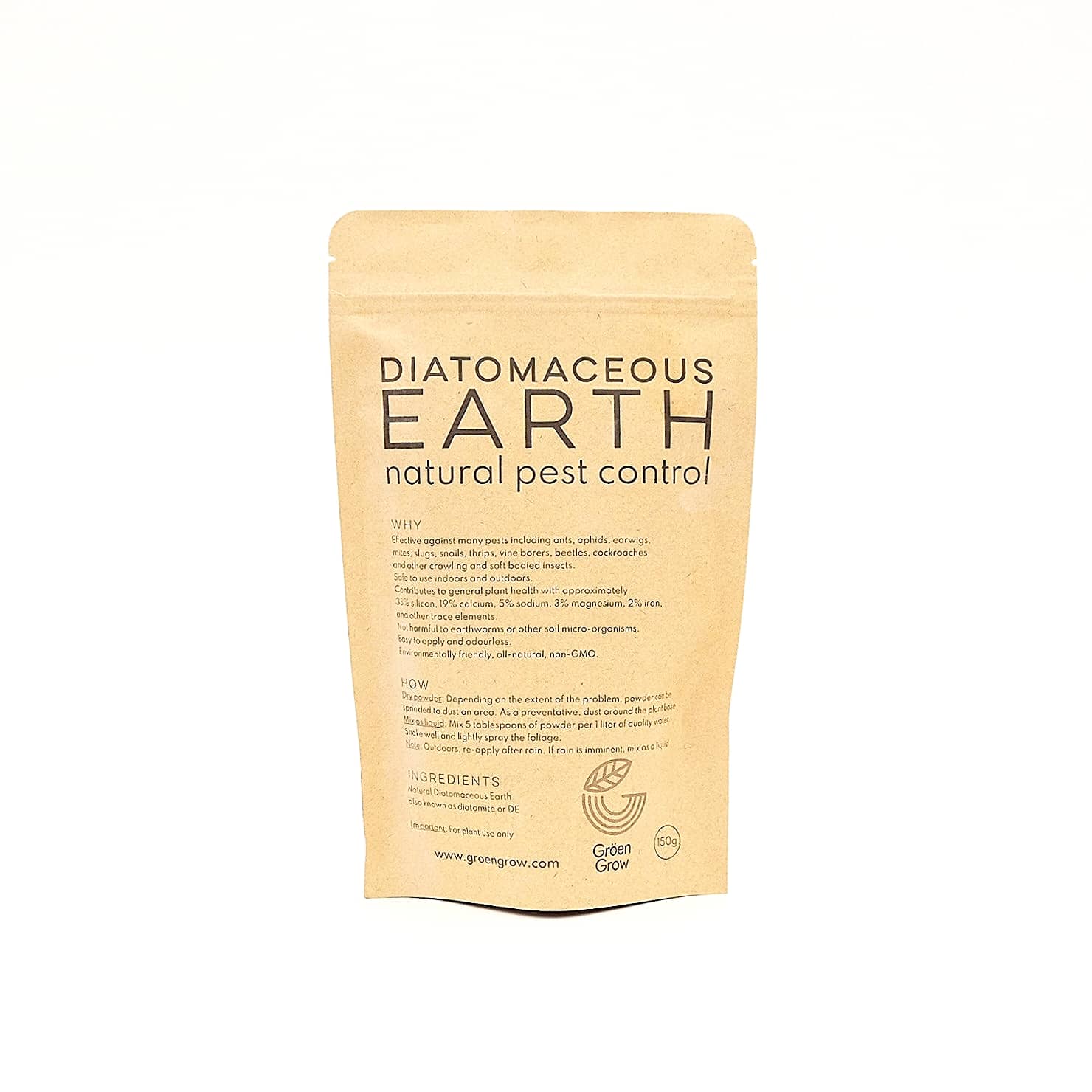 Diatomaceous Earth Premium Resealable Pack 150g – GROW FOLK